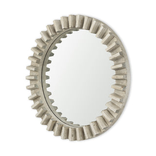 Sprocket Mirror Round Natural Brown Wood Frame Mirror Main Image