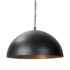 Karina Round Matte Black Hammered Metal Dome Pendant Light Main Image