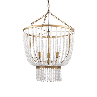 Rhone Gold Metal and Wood Beaded Chandelier Main Image