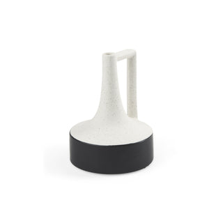 Burton Small White and Black Ceramic Jug Vase Main Image
