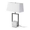 Peyton Black Metal W/Marble Cube and White Shade Table Lamp Main Image