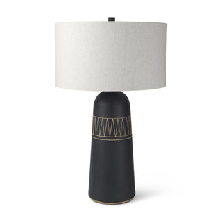 Javier Black Base W/Cream Fabric Shade Table Lamp Main Image