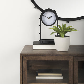 Marian Black Studded Table Clock Lifestyle Image Feature