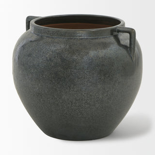 Kora Short Dark Metallic Double Ear Vase Main Image
