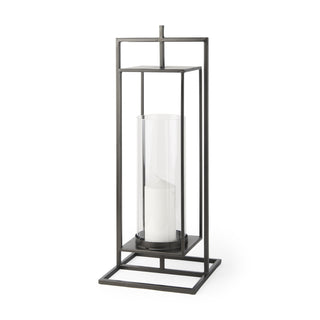 Albus I Large Black Metal Rectangular Table Candle Holder Main Image