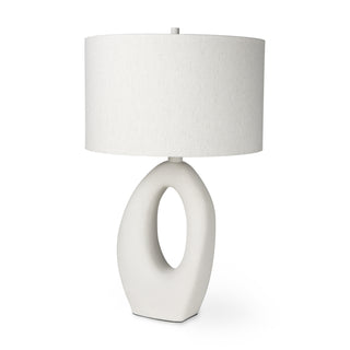 Tao Cream Base W/White Shade Table Lamp Main Image