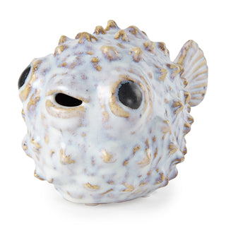 Spike I (Small) Off-White Ceramic Puffer Fish Main Image
