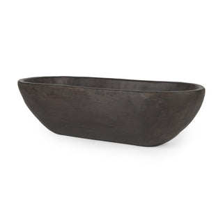 Athena Extra Large Oblong Black-Brown Reclaimed Wood Bowl Main Image