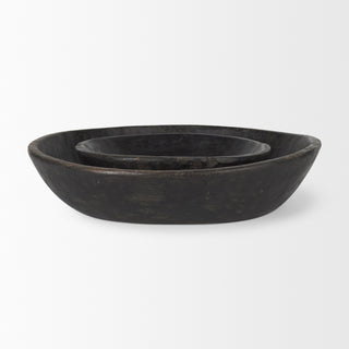 Nikita Large Black-Brown Reclaimed Wood Bowls Alternate Image
