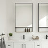 Cora Black Metal Frame W/ Brown Wooden Shelf Rectangular Wall Mirror Lifestyle Image Feature