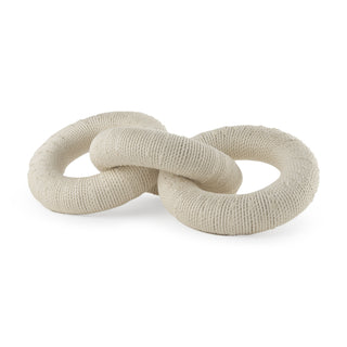 Alize Cotton Rope Wrapped Solid Wood Circular Chain Link Decorative Object Main Image