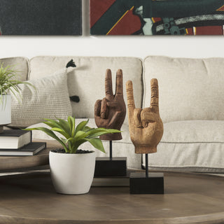 Saxum Natural Wooden Carved Hang Loose Hand Lifestyle Image Feature