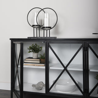 Saturn I Small Black Metal Table Candle Holder Lifestyle Image Feature
