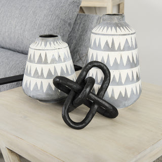 Delaney Large Gray Patterned Ceramic Vase Lifestyle Image Feature