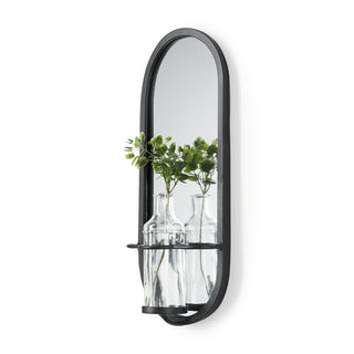 Katherine Wall Mounted Mirror w Glass Bottle for Botanicals or Floral Main Image