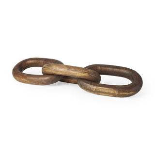 Tayla Large Medium Brown Wood Chain Link Main Image