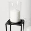 Cindy 4-Tier, Matte Black Metal w/ Hurricane Glass, Pillar Candle Floor Lantern Alternative Image