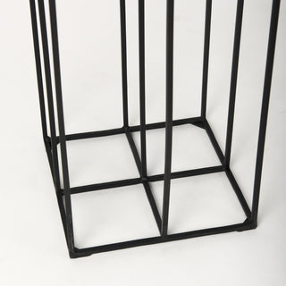 Cindy 4-Tier, Matte Black Metal w/ Hurricane Glass, Pillar Candle Floor Lantern Alternative Image