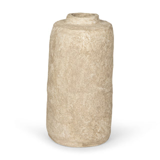 Rama Small Beige Paper Mache Floor Vase Main Image