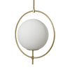 Farrah Frosted Glass Globe w/ Gold Metal Pendant Light Main Image