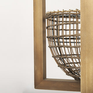 Kiley Warm Wood Basket Lantern Pendant Light Alternative Image