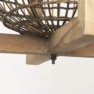 Kiley Warm Wood Basket Lantern Pendant Light Alternative Image