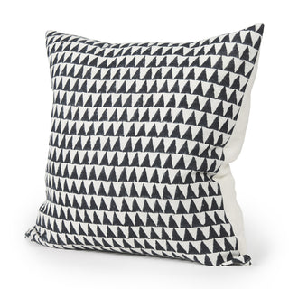 Jolie Cream w/ Black Print Linen Square Decorative Pillow Cover Main Image