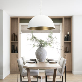 Juniper Round White Dome Pendant Light Lifestyle Image Feature