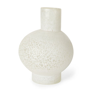 Heket Short White Glass Vase Main Image