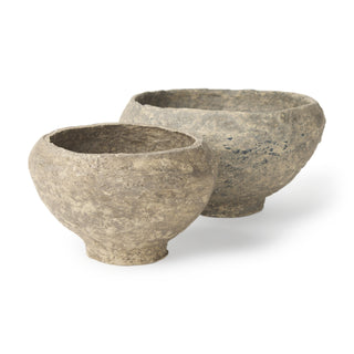 Sonu Gray Paper Mache Half-Pot Bowls Main Image