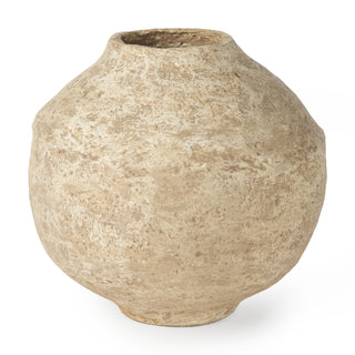 Ritu Large Beige Paper Mache Pot Vase Main Image