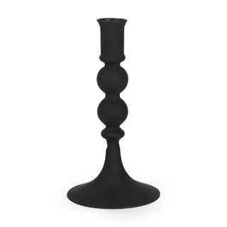 Haute Small Matte Black Blown Glass Candlestick Main Image