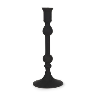 Haute Medium Matte Black Blown Glass Candlestick Main Image
