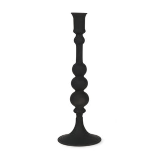 Haute Large Matte Black Blown Glass Candlestick Main Image