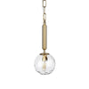 Britton Gold Metal w/ Clear Glass Globe 1-Light Pendant Light Main Image