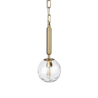 Britton Gold Metal w/ Clear Glass Globe 1-Light Pendant Light Main Image