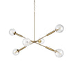 Britton Gold Metal w/ Clear Glass Globes 6-Light Chandelier Main Image
