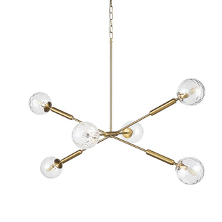 Britton Gold Metal w/ Clear Glass Globes 6-Light Chandelier Main Image