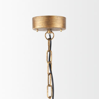 Rhone Gold Metal and Wood Beaded Chandelier Alternative Image