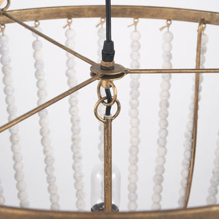 Rhone Gold Metal and Wood Beaded Chandelier Alternative Image