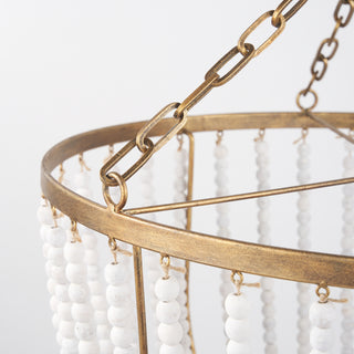 Rhone Gold Metal and Wood Beaded Chandelier Alternative Image