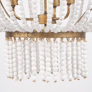 Rhone Gold Metal and Wood Beaded Chandelier Alternative Image