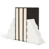 Cavetto White Marble Bookends w/rough carving S/2 Main Image