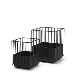 Verna Matte Black Wire Cage Metal Planters Main Image