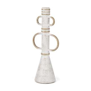 Ziva Large Distressed White Metal Sculptural Object Main Image