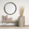 Sonance Round Brown Wood Frame Mirror Lifestyle Image Feature