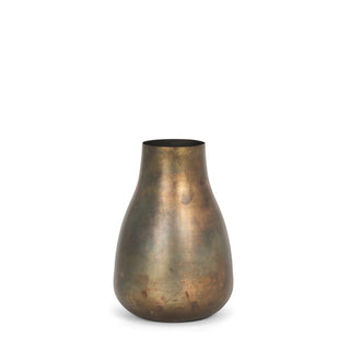 Devi Short Oxidized Gold Metal Vase Main Image