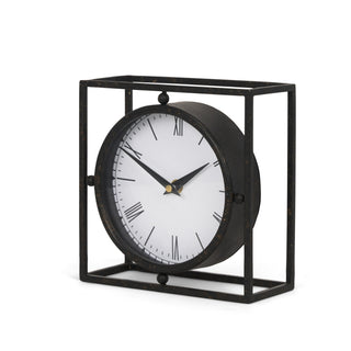 Raisa Black w/ Gold Antiquing Metal Table Clock Main Image