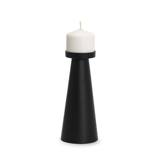 Quadir Tall Matte Black Metal Candle Holder Main Image