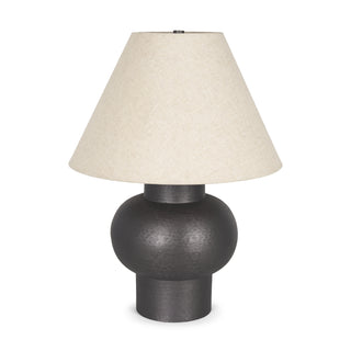 Salaah Black Brushed Metal w/ Beige Shade Table Lamp Main Image
